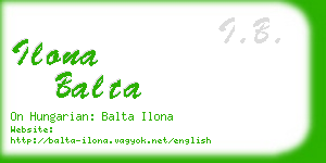 ilona balta business card